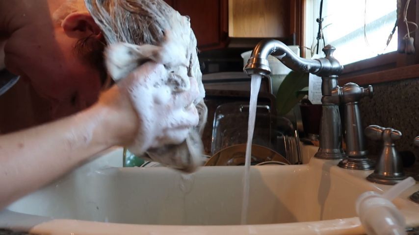 Long Hair Washing Session