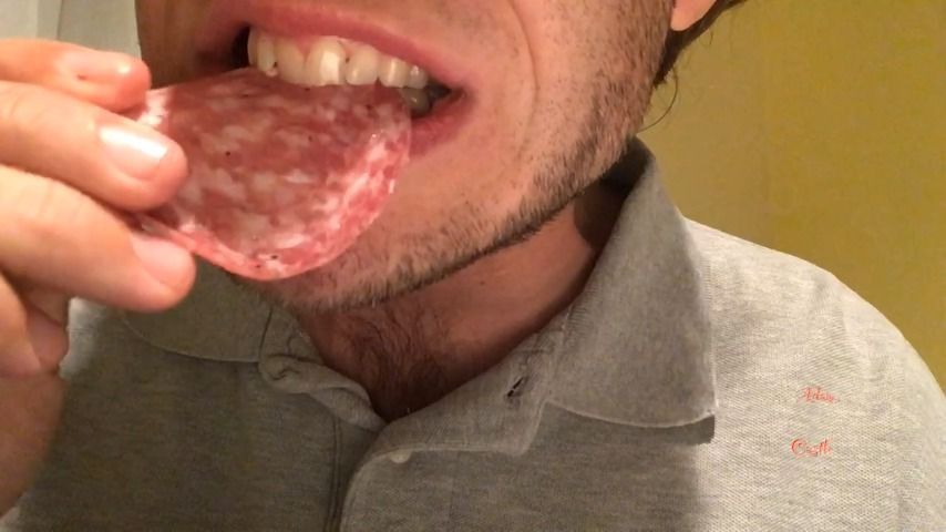 Extreme Close-up Salami Chewing Vore