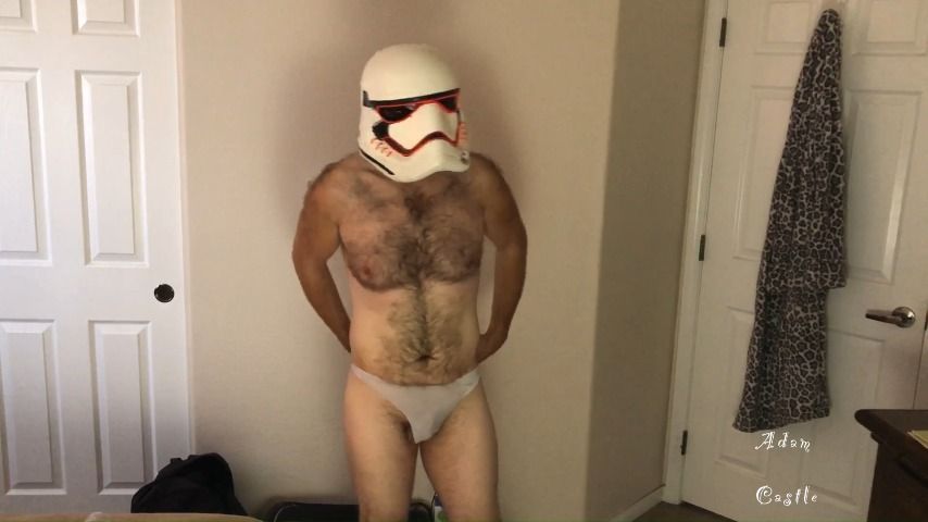 Stormtrooper Tries On Panties Striptease