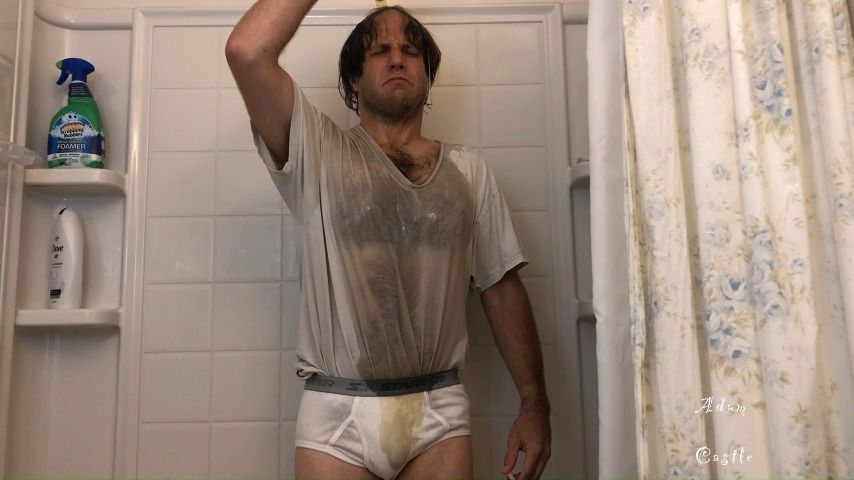 Stud In White Underclothes Piss Splosh