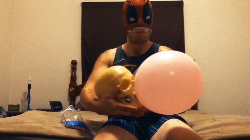 Deadpool Blowing Balloons