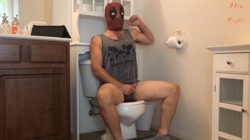 Deadpool Moans and Sits On Toilet