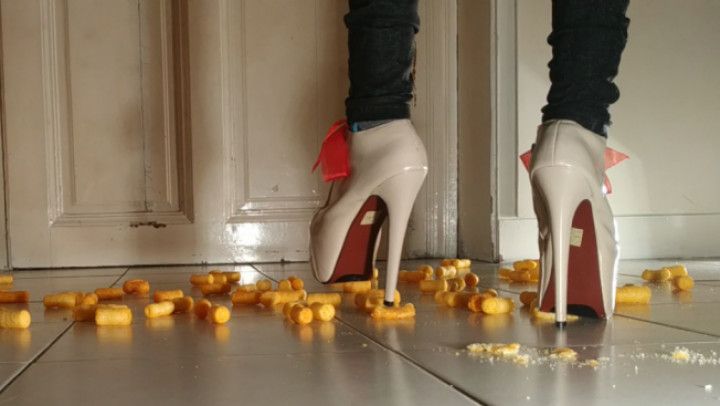 Crushing puffs with my new high heels