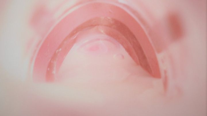 Extreme closeup Fleshlight internal view &amp; huge cumshot