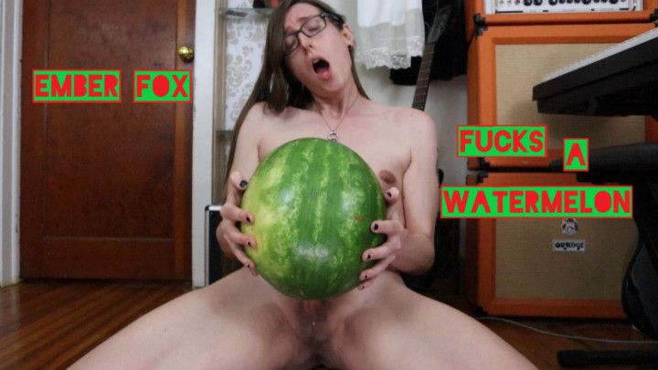 Desperate TGirl Fucks a Watermelon