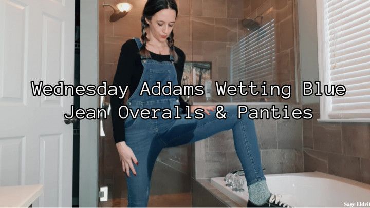 Wednesday Addams Wetting Blue Jean Overalls &amp; Panties