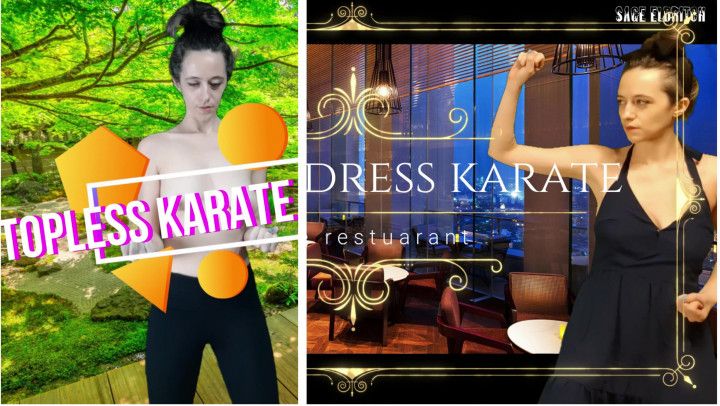 Topless &amp; Cocktail Dress Karate Part #1 &amp; Part #2