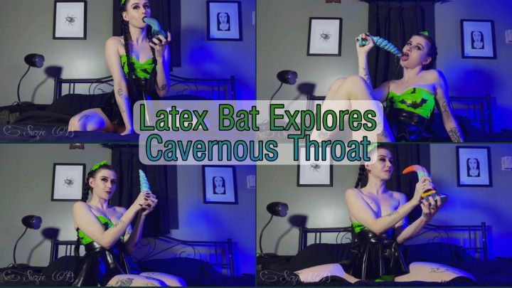 Latex Bat Explores Cavernous Throat