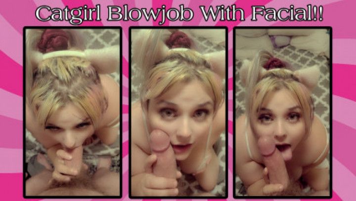 Catgirl Blowjob with Facial