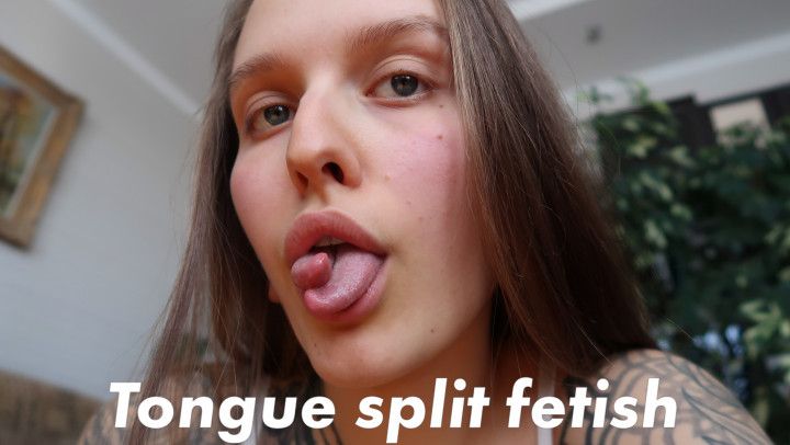 Tongue split tease and mouth fetish