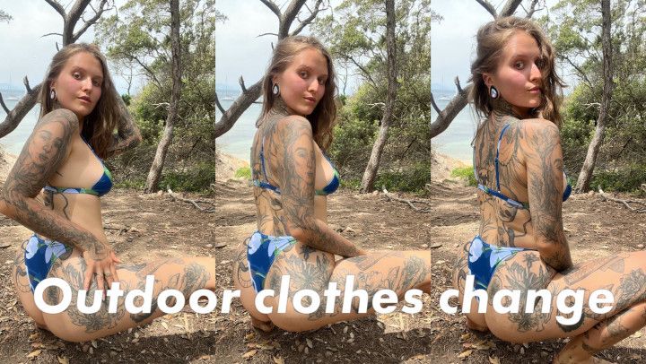 Changing my clothes in public outdoor