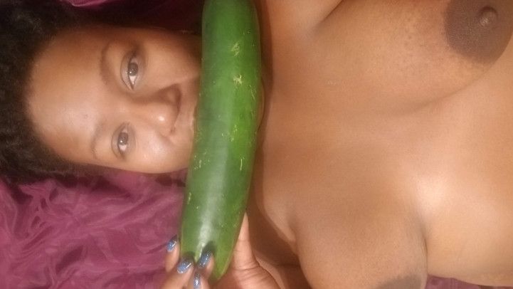 BBW Fucks GIANT Cucumber