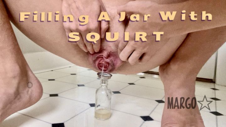 Squirting Into a Jar Making a HUGE MESS