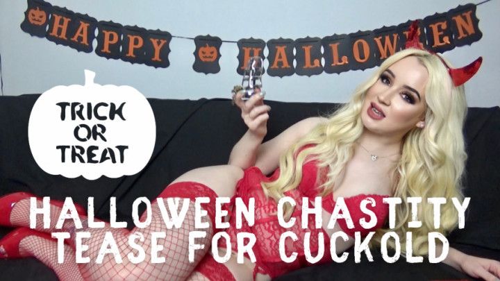 Halloween Chastity Tease For Cuckold