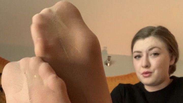 Stinky nylon ped sock domination