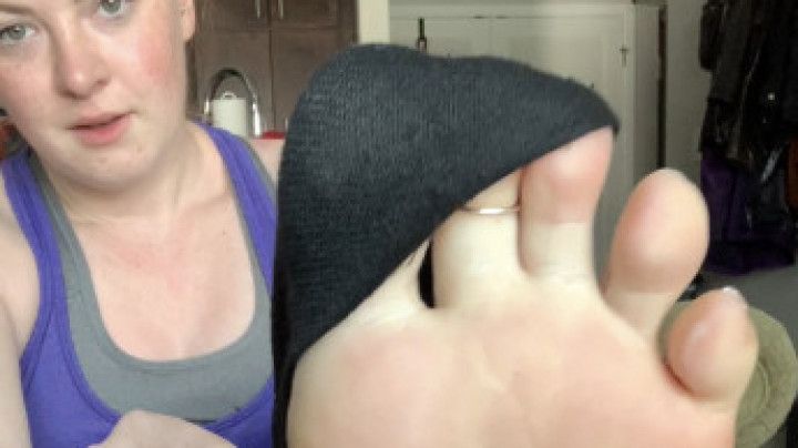 Sweaty black sock strip