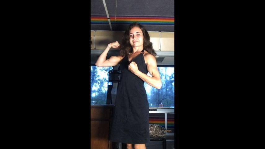 Flexing in Little Black Dress