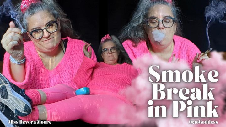 Smoke Break in Pink Sweater Socks Leggings OctoGoddess