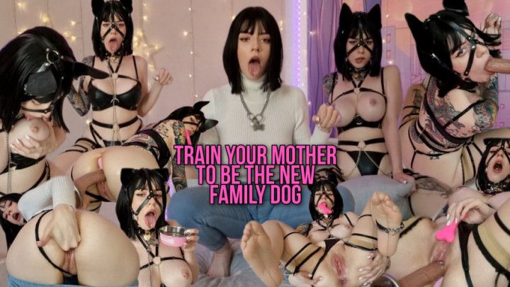 Train your busty Mother to be the new family dog