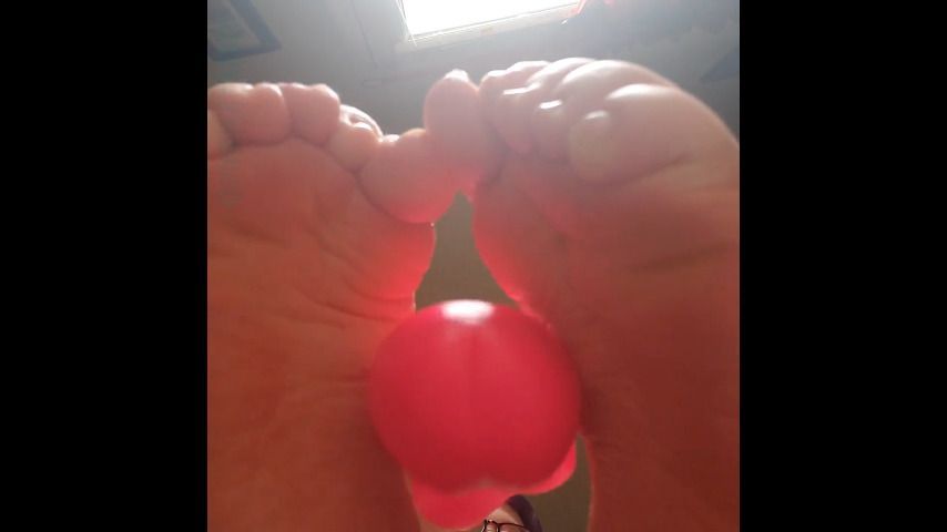 Oily Dildo Footjob POV