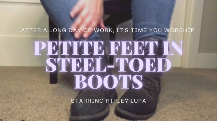 Petite Feet in Steel-Toed Boots