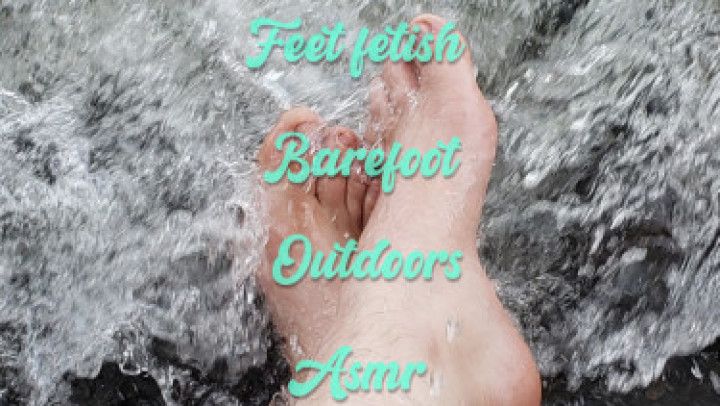 Barefoot in the river, sole, arch, toes