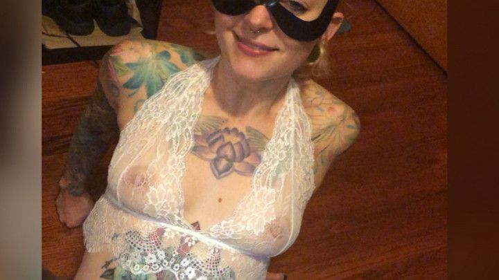 all white cat mask blowjob cumshot