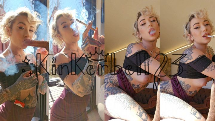 Chainsmoking BJ and creampie