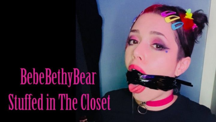 Gagged and Stuffed in The Closet - Tape and Sock Bondage