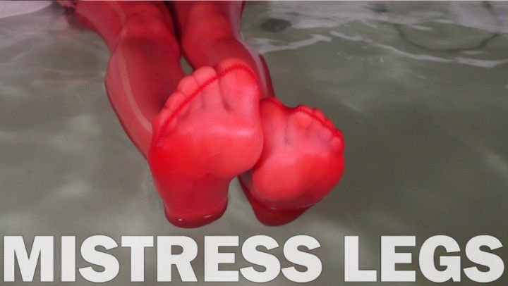 Relax And Watch My Red Nylon Toes Wiggle