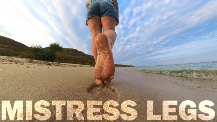 Barefoot Walks Over The Summer Seashore