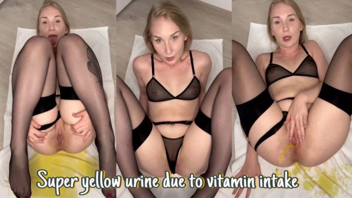 Super yellow urine due to vitamin intake