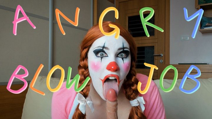 Angry Blowjob From Crazy Clown Girl