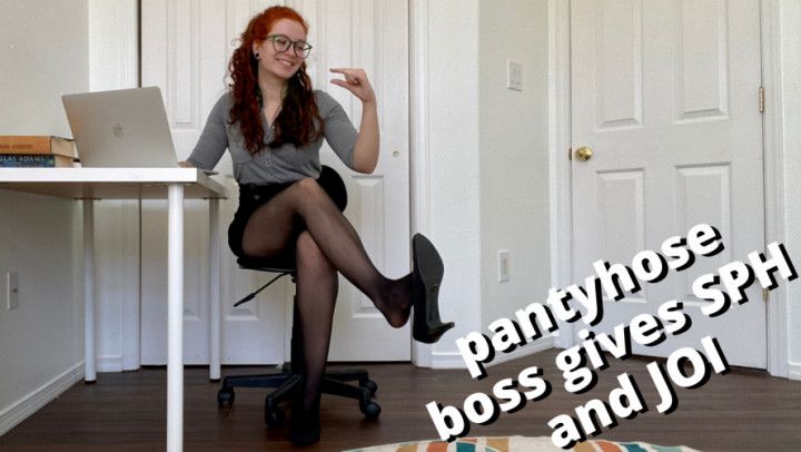 heel dangling pantyhose boss gives you JOI and SPH