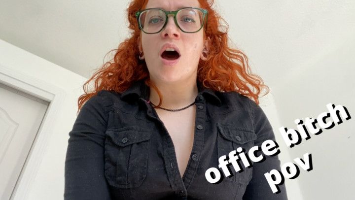 free use office bitch in panties and chastity for futa boss