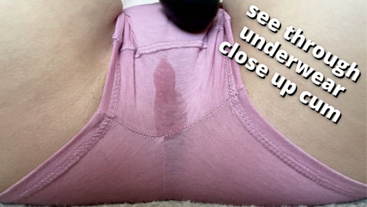 up close masturbation in see thru undies