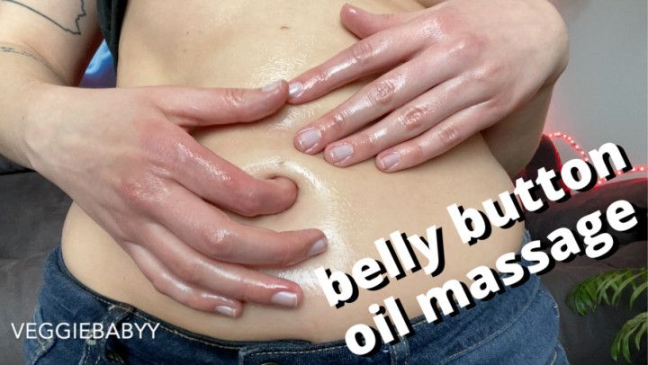 rubbing my belly and belly button w/ oil
