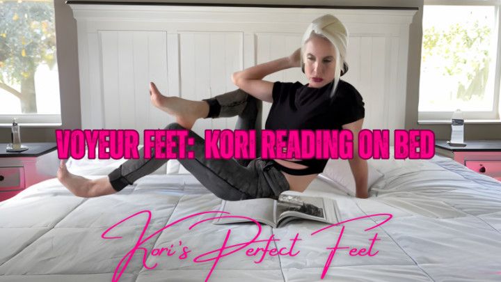 Voyeur Feet: Kori Reading on Bed