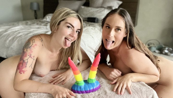 Lesbian Double Dildo Ride