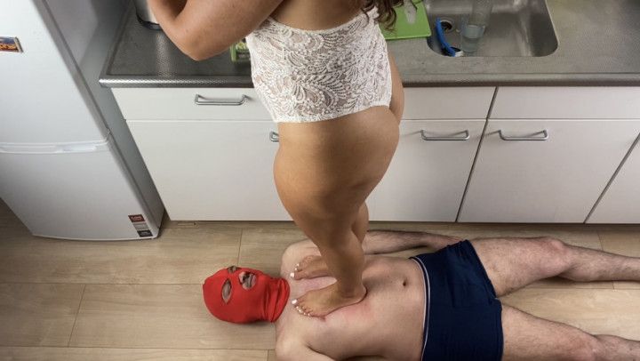 Trampling my cuckold slave