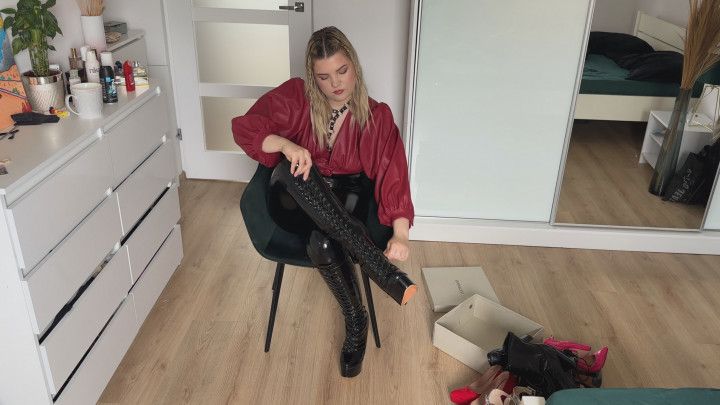 Showing my heels and boots collection