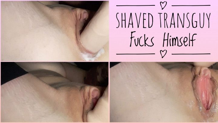 Shaved Transguy Fucks Himself