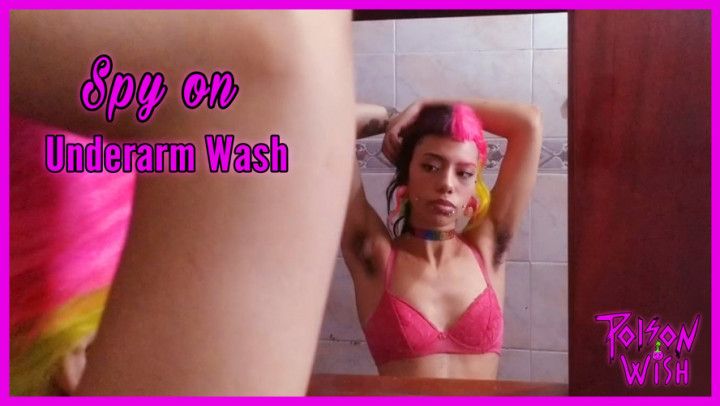 Spying on Girl Washing Underarm