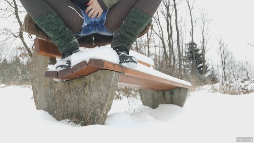 Snowy wet jeans shorts part one