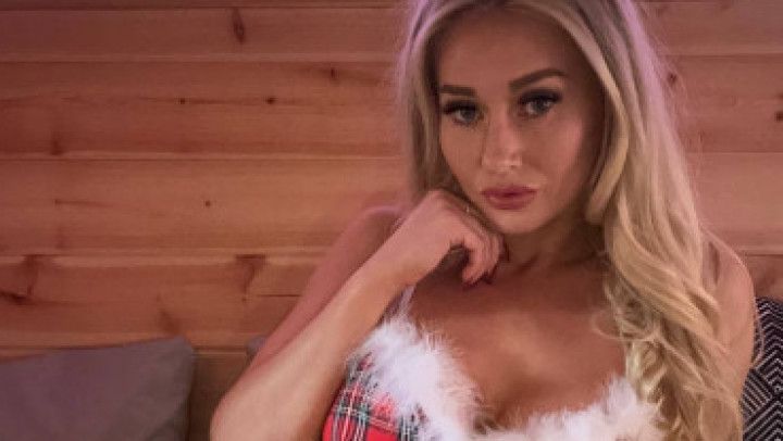 DIRTY TALK STRIPPING JOI IN COSY CHRISTMAS CABIN