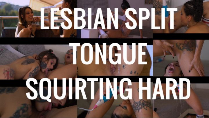 SPLIT TONGUE cheerleader lesbian squirt