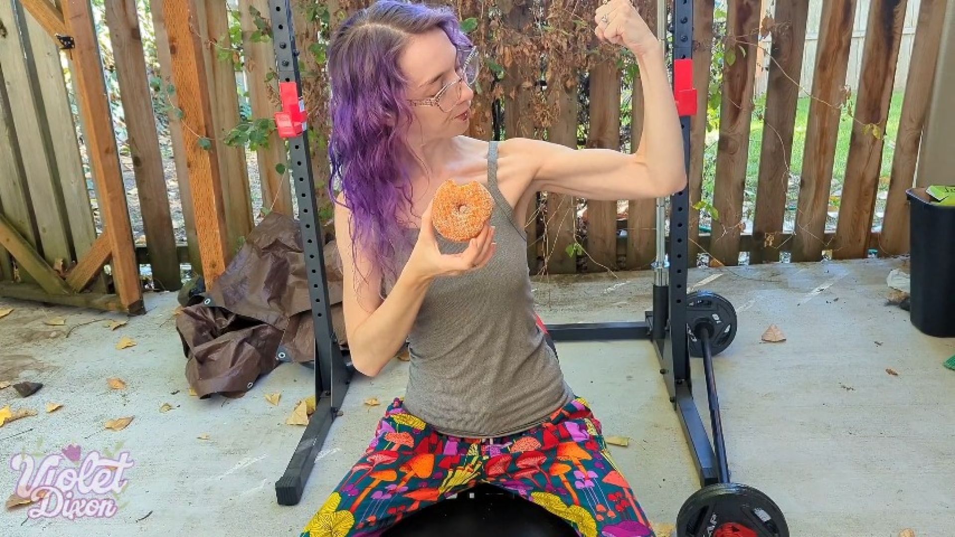 Eating A Donut and Flexing