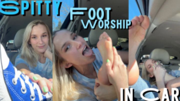Sloppy Foot Worship In Car
