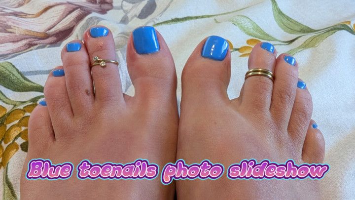 Blue toenails photo slideshow