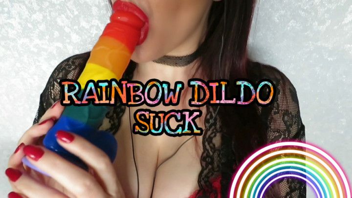 ASMR RAINBOW DILDO SUCK